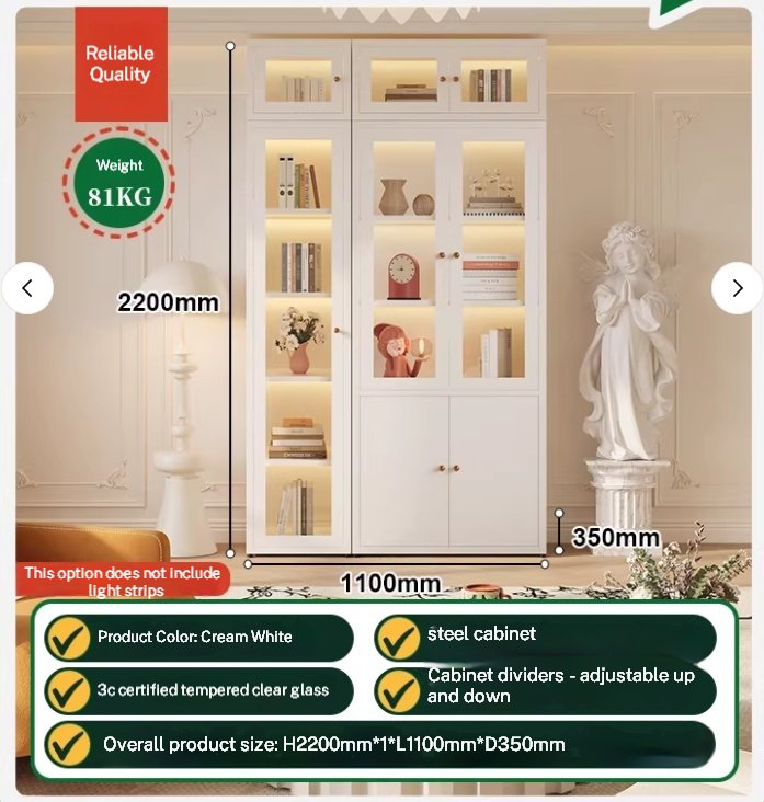 Wholesale HNZH-31P80m Industrial Metal Bookcase with Reeded Glass – Modular Coated Steel Storage Cabinet