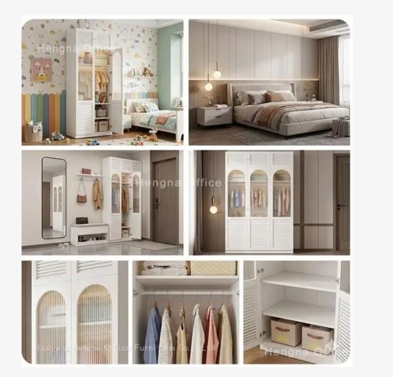 Customizable color metal wardrobe |with Louvered Door，Anti-Mold Design| For Long-Term Apartments