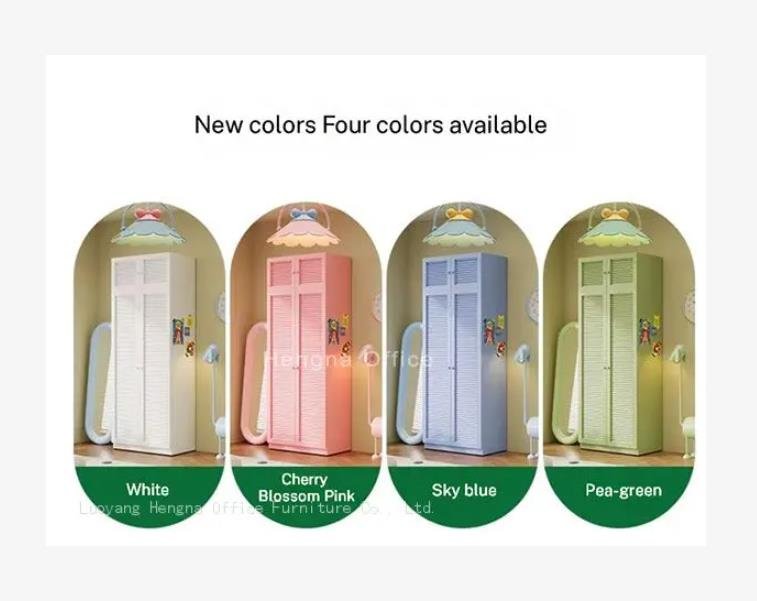 Four color options of Adjustable Steel Wardrobe with Hanging Rod