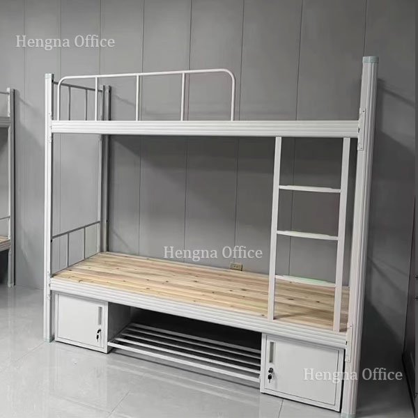 White steel bunk bed with dimensions labeled: H1800mm x W2000mm x D1500mm, 39x75 twin size mattress fit