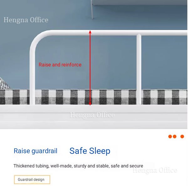 White steel bunk bed with dimensions labeled: H1800mm x W2000mm x D1500mm, 39x75 twin size mattress fit