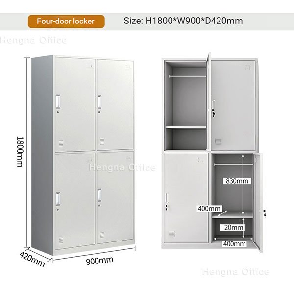 Heavy Duty Steel Locker for Factory Worker Storage — 4 Door Cold Rolled | 1850mm Height | Built Tough