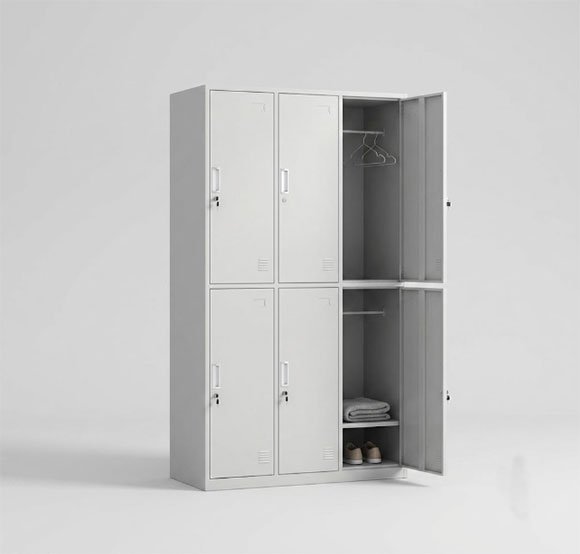 Ventilated Steel Locker for School Gym Storage — 6 Door Powder Coated | 1800mm Tall | Lockable Design