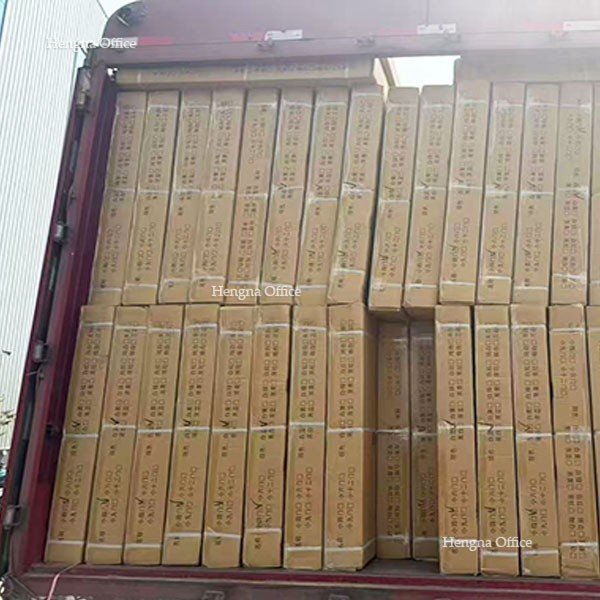 steel locker cartons loaded and braced before a container is sealed